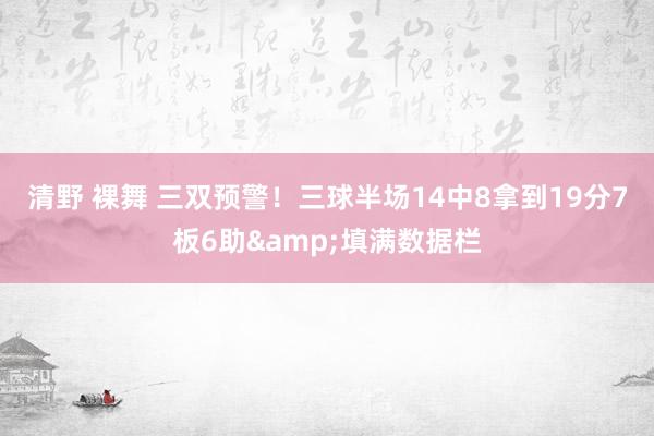 清野 裸舞 三双预警！三球半场14中8拿到19分7板6助&填满数据栏
