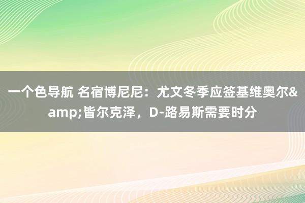 一个色导航 名宿博尼尼：尤文冬季应签基维奥尔&皆尔克泽，D-路易斯需要时分