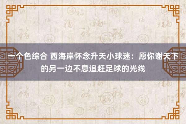 一个色综合 西海岸怀念升天小球迷：愿你谢天下的另一边不息追赶足球的光线